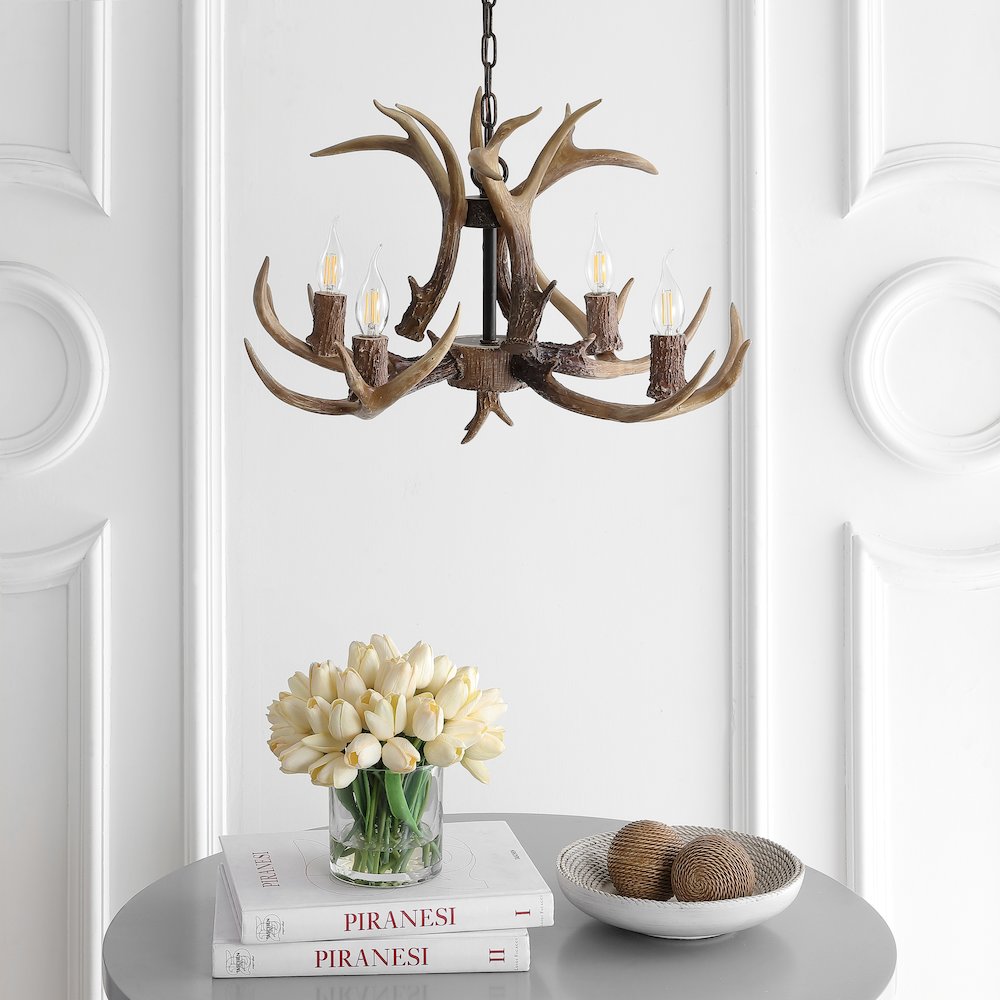 Eldora Adjustable Resin Antler Led Chandelier. Picture 7