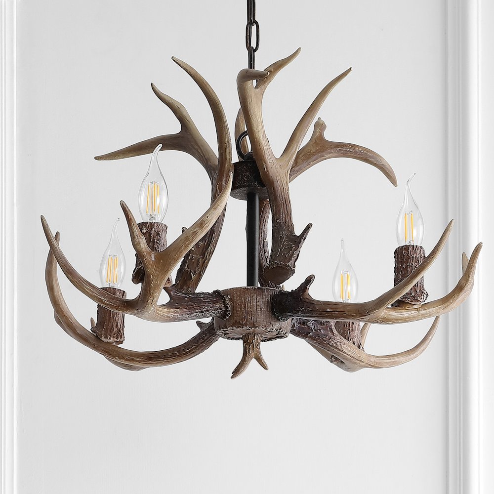 Eldora Adjustable Resin Antler Led Chandelier. Picture 8