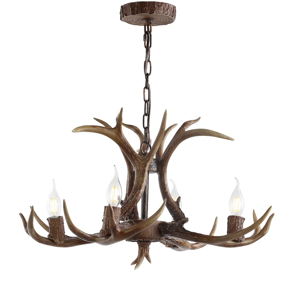 Eldora Adjustable Resin Antler Led Chandelier. Picture 1
