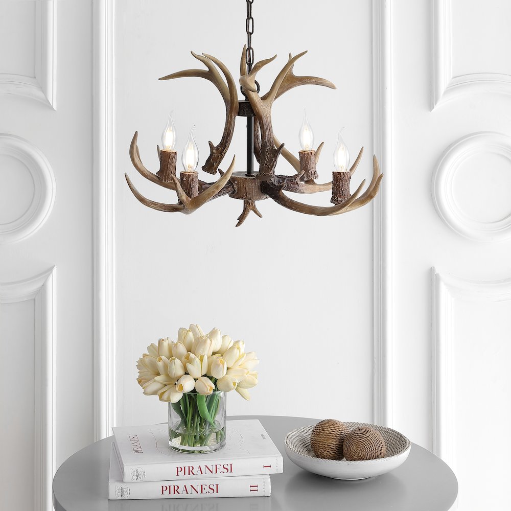 Eldora Adjustable Resin Antler Led Chandelier. Picture 5