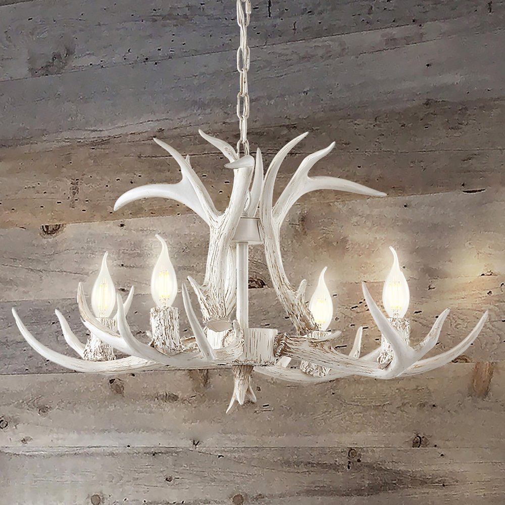 Eldora Adjustable Resin Antler Led Chandelier. Picture 14