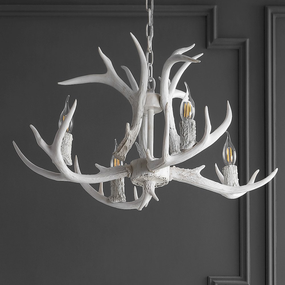 Eldora Adjustable Resin Antler Led Chandelier. Picture 8