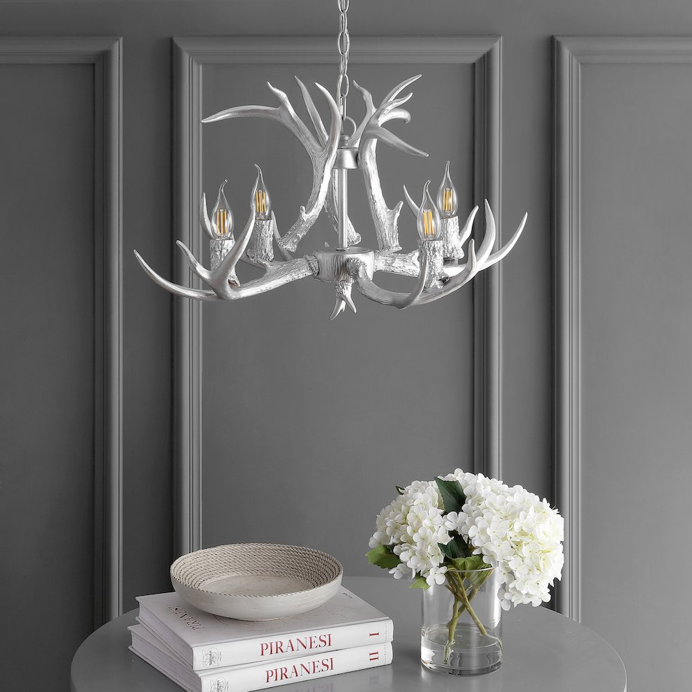 Eldora Adjustable Resin Antler Led Chandelier. Picture 7