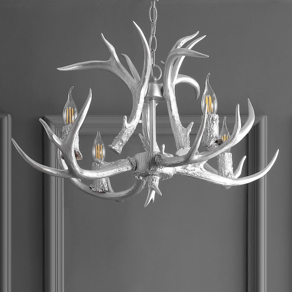 Eldora Adjustable Resin Antler Led Chandelier. Picture 8