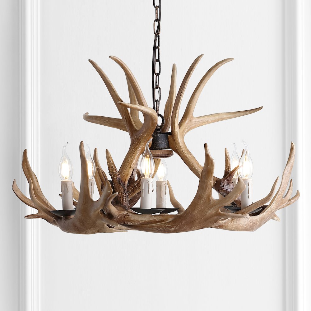 Eldora Adjustable Resin Antler Chandelier. Picture 16