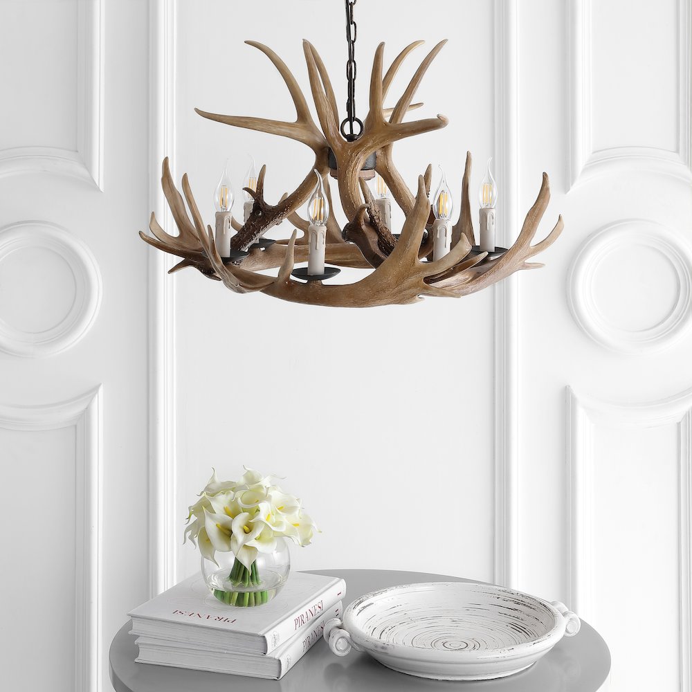 Eldora Adjustable Resin Antler Chandelier. Picture 12