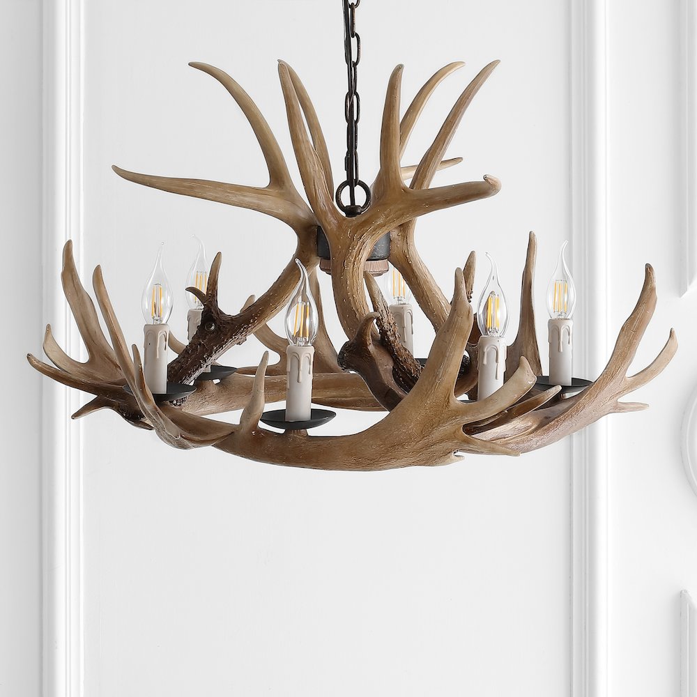 Eldora Adjustable Resin Antler Chandelier. Picture 10