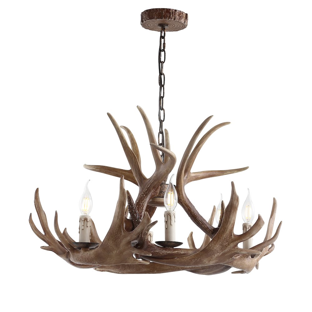 Eldora Adjustable Resin Antler Chandelier. Picture 1