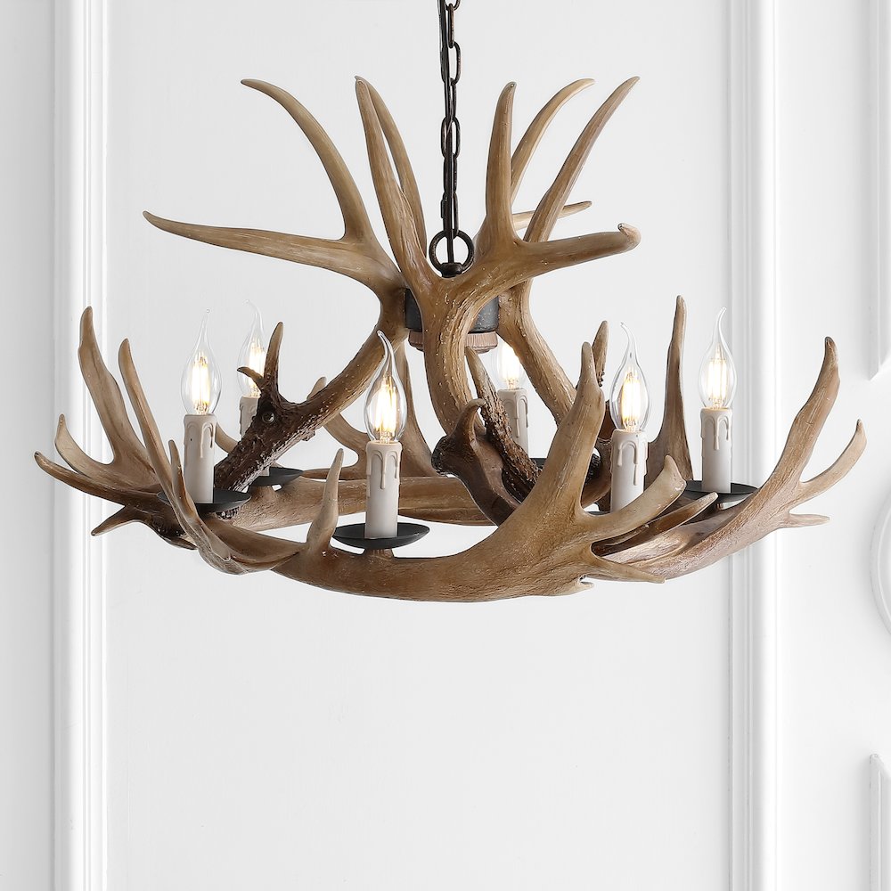 Eldora Adjustable Resin Antler Chandelier. Picture 14