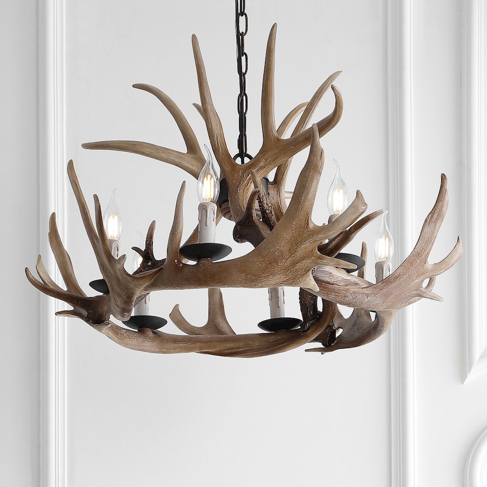 Eldora Adjustable Resin Antler Chandelier. Picture 5