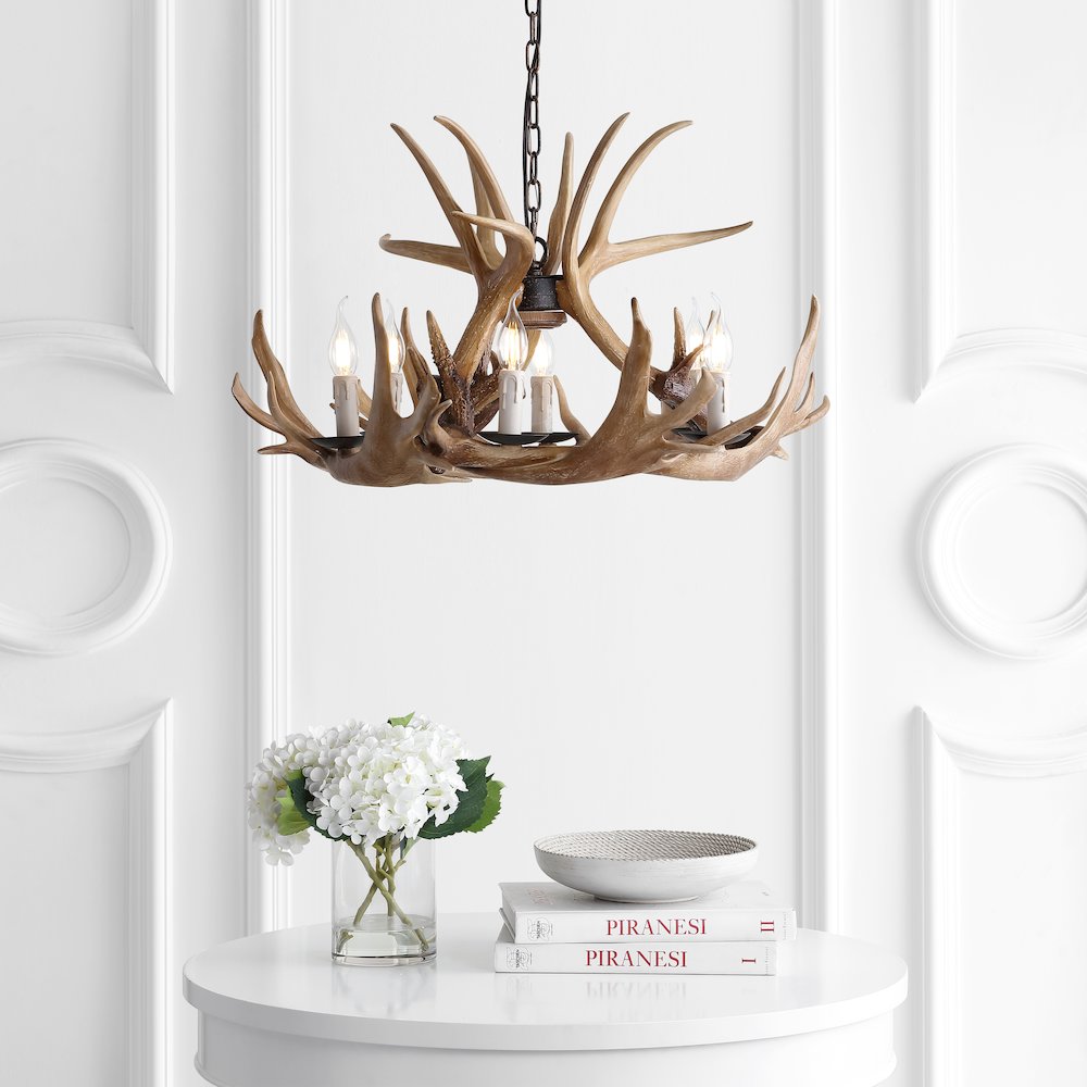 Eldora Adjustable Resin Antler Chandelier. Picture 7