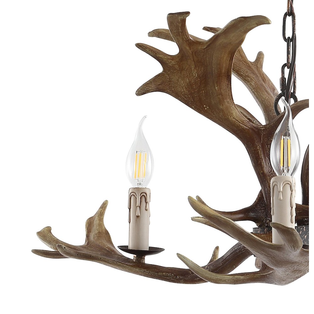 Eldora Adjustable Resin Antler Led Chandelier. Picture 3
