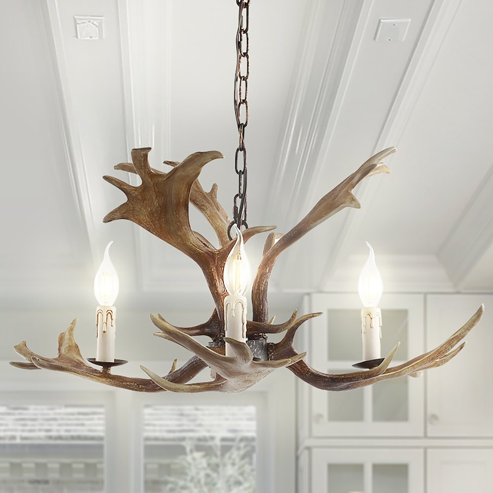 Eldora Adjustable Resin Antler Led Chandelier. Picture 15