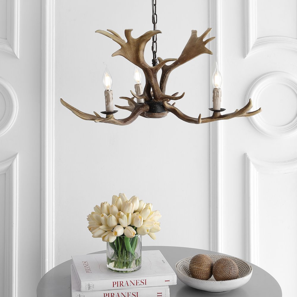 Eldora Adjustable Resin Antler Led Chandelier. Picture 6