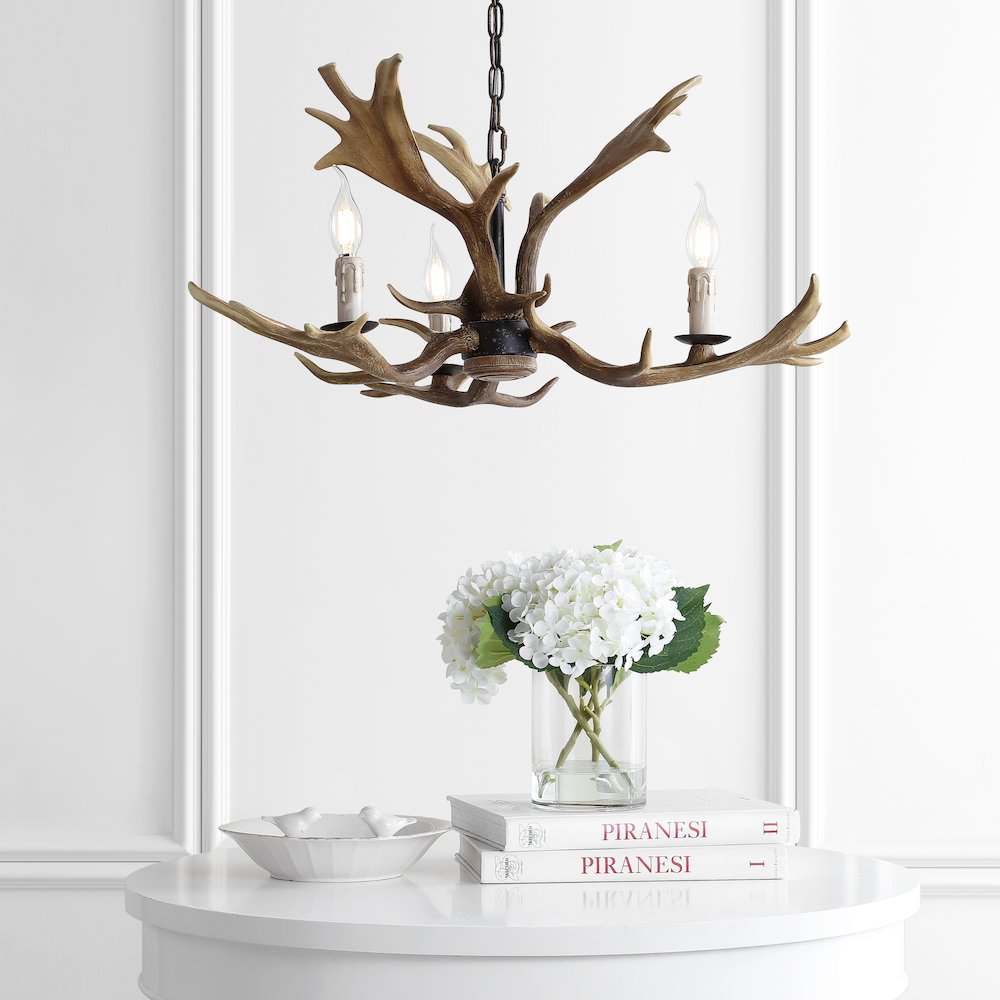Eldora Adjustable Resin Antler Led Chandelier. Picture 7