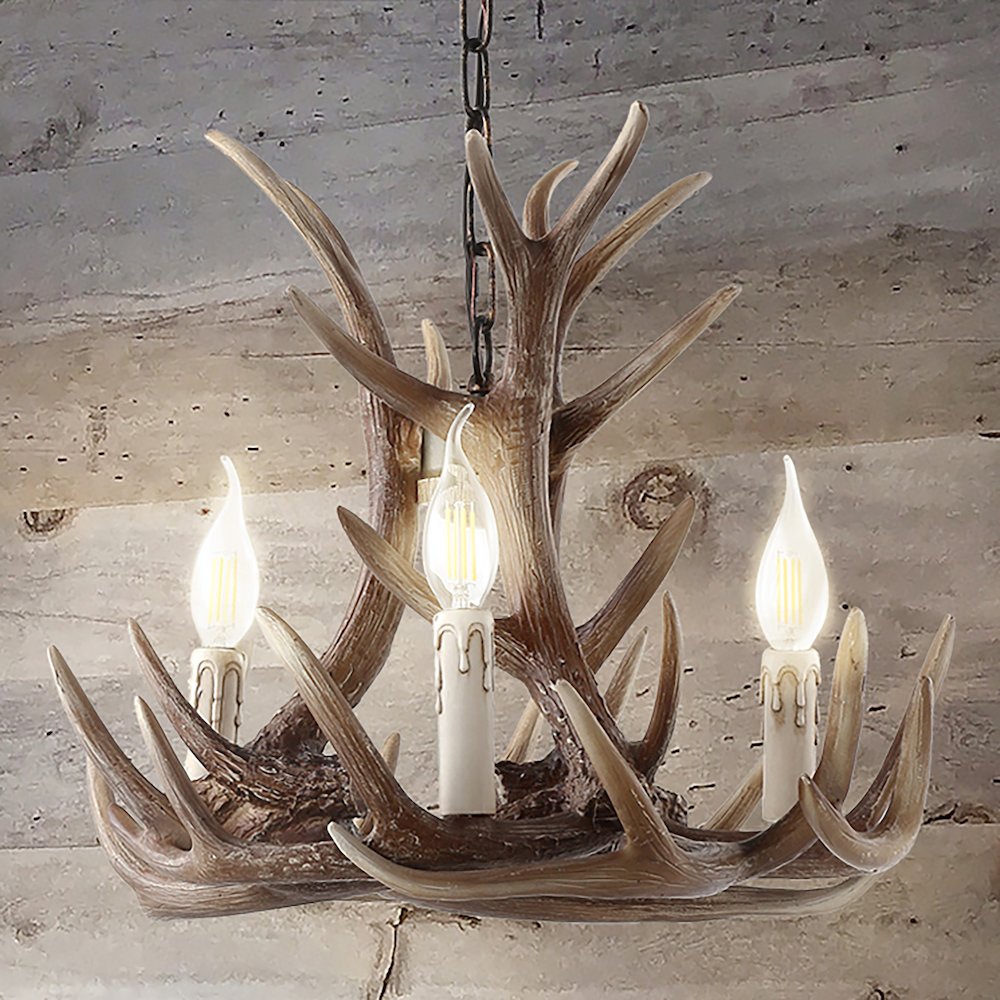Eldora Adjustable Resin Antler Led Chandelier. Picture 15