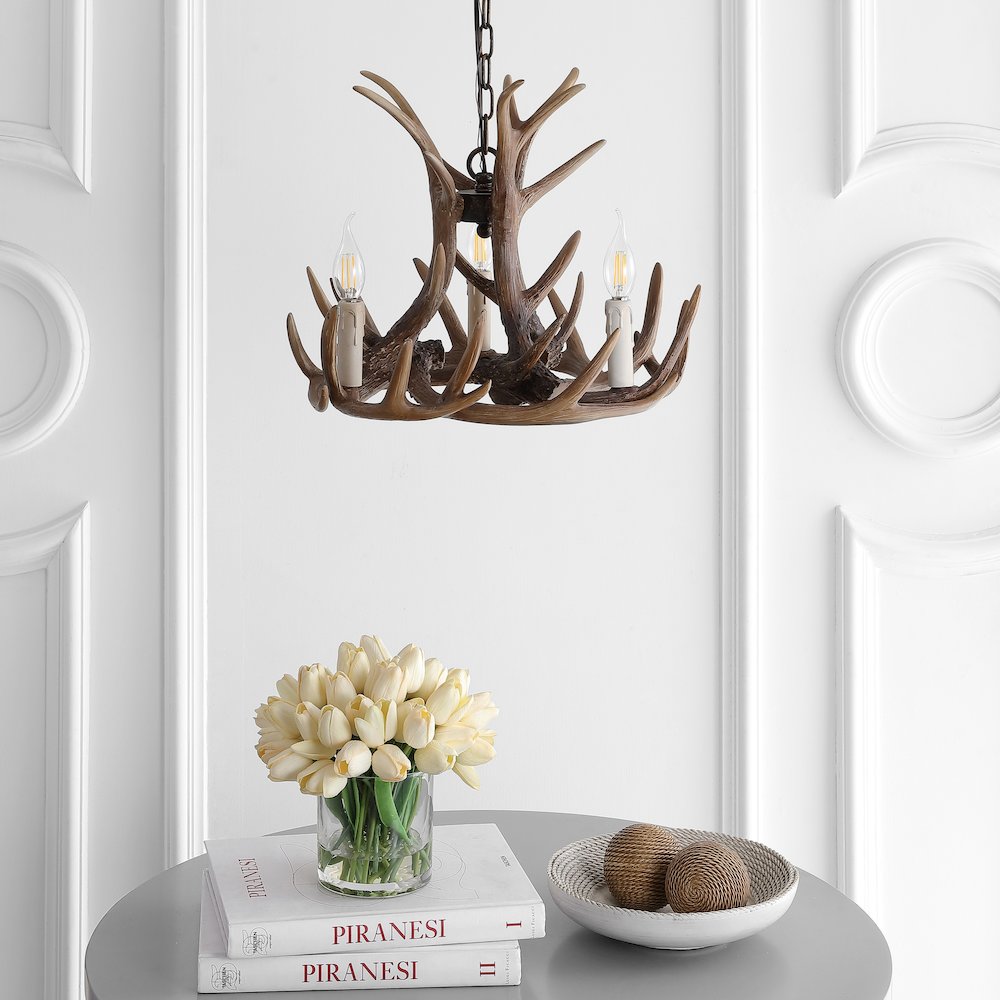 Eldora Adjustable Resin Antler Led Chandelier. Picture 8