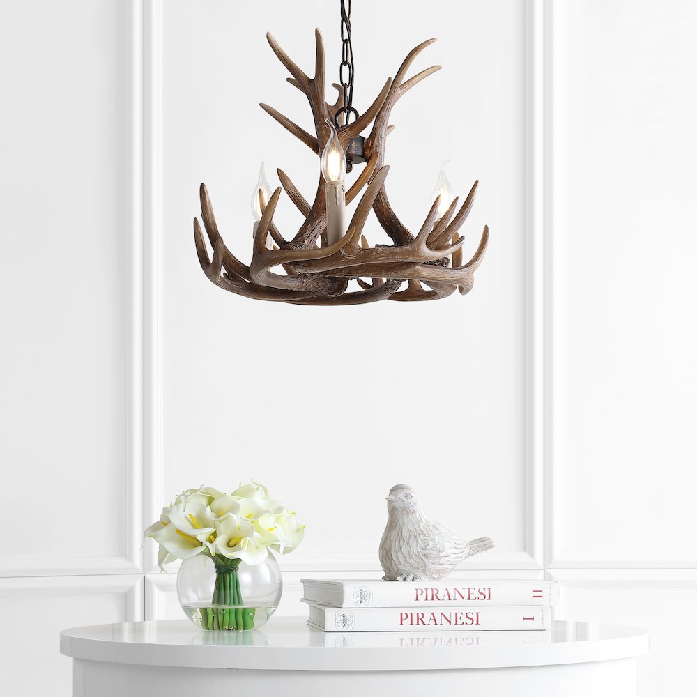 Eldora Adjustable Resin Antler Led Chandelier. Picture 6