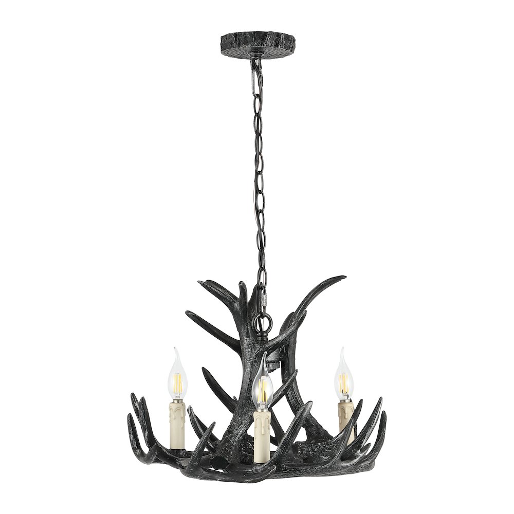 Nelle Adjustable Resin Antler 3-Light Led Chandelier. Picture 3