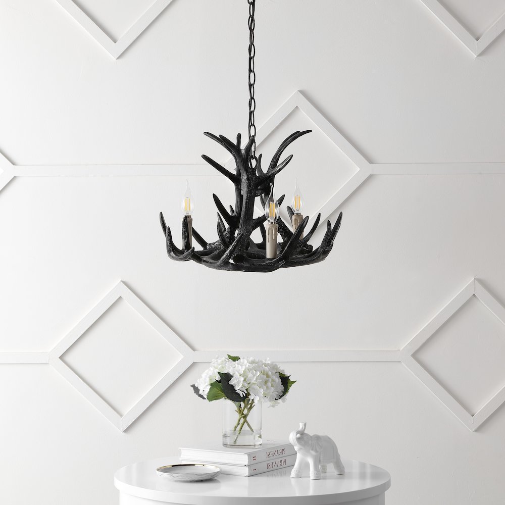 Nelle Adjustable Resin Antler 3-Light Led Chandelier. Picture 2