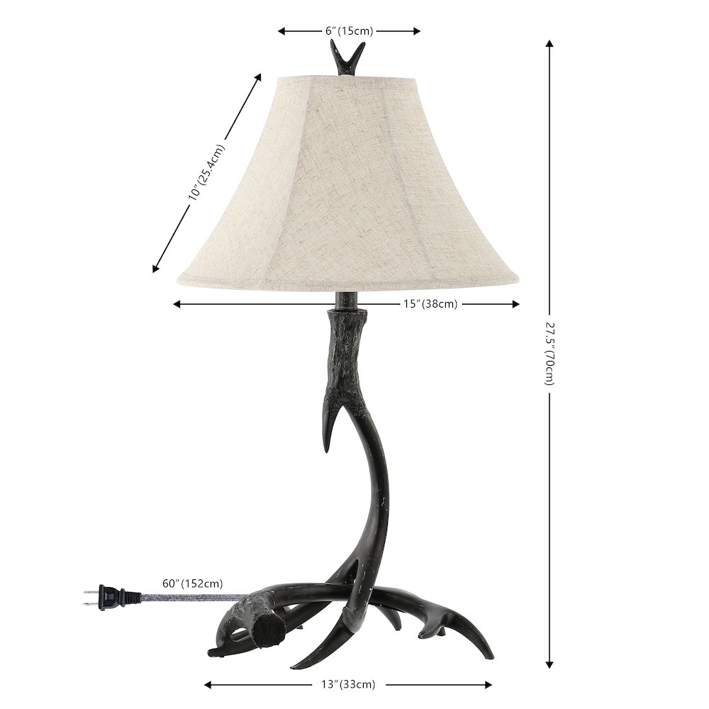 Antler Rustic Resin Led Table Lamp. Picture 7