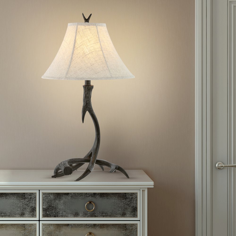 Antler Rustic Resin Led Table Lamp. Picture 1