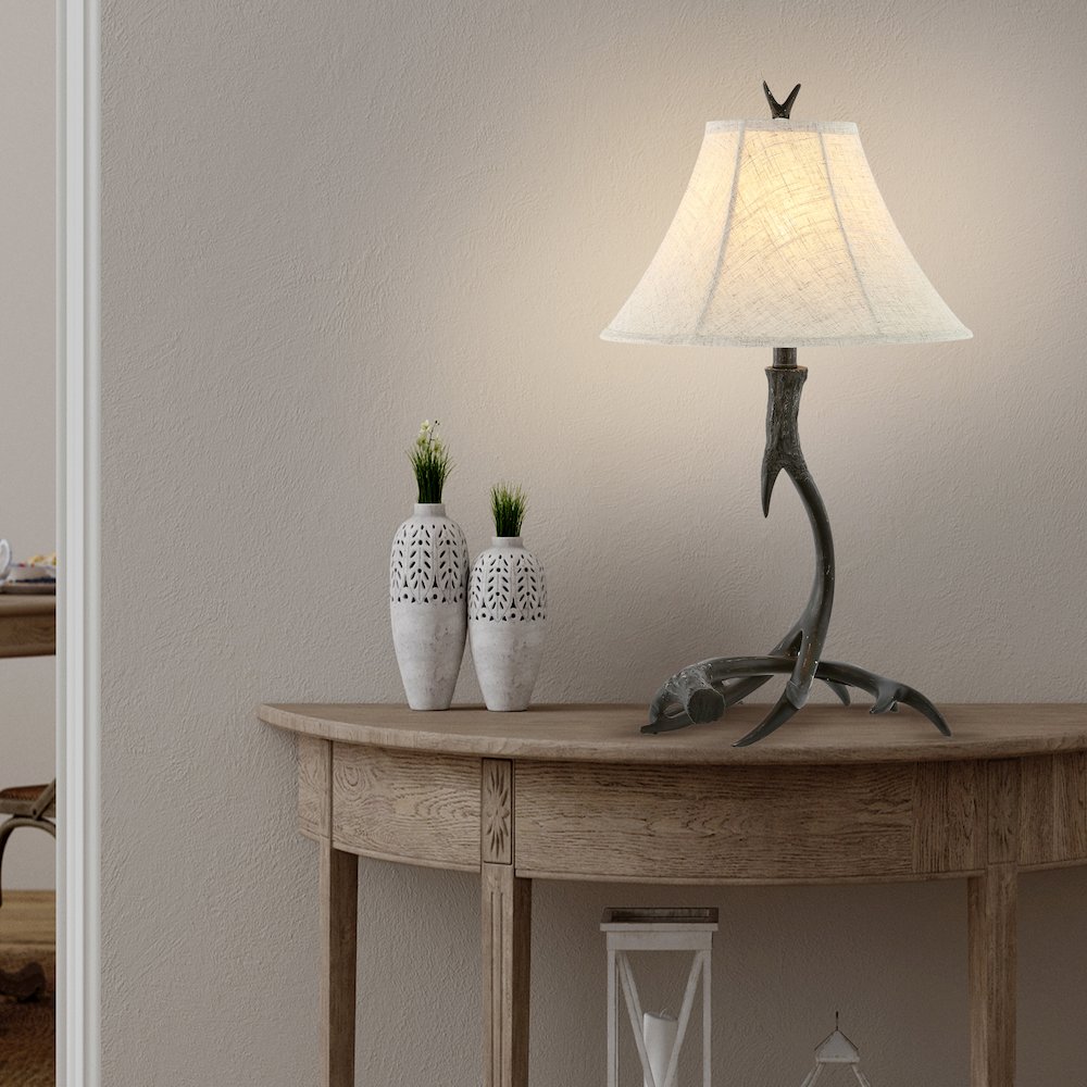 Antler Rustic Resin Led Table Lamp. Picture 2