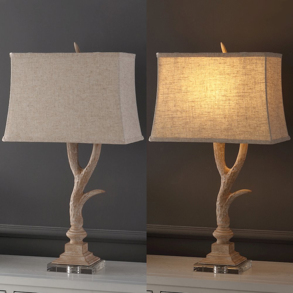 Antler Rustic Resin/Crystal Led Table Lamp. Picture 5