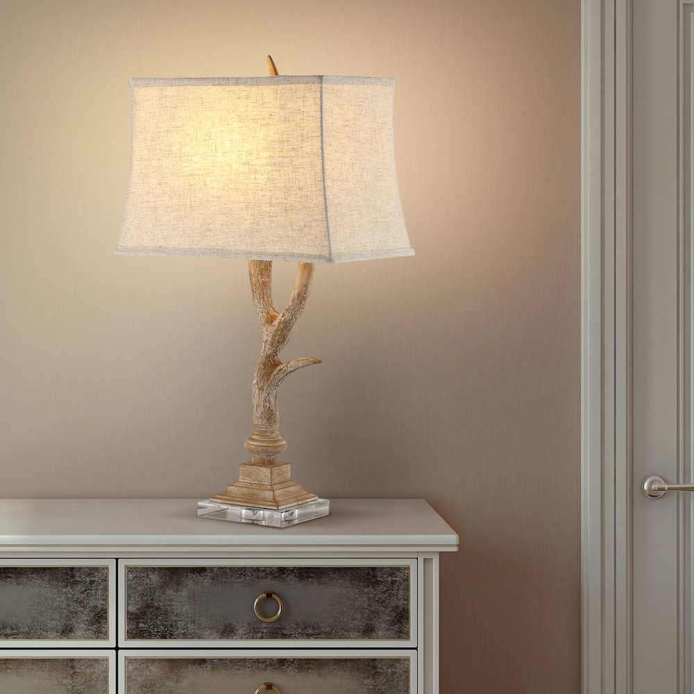 Antler Rustic Resin/Crystal Led Table Lamp. Picture 2