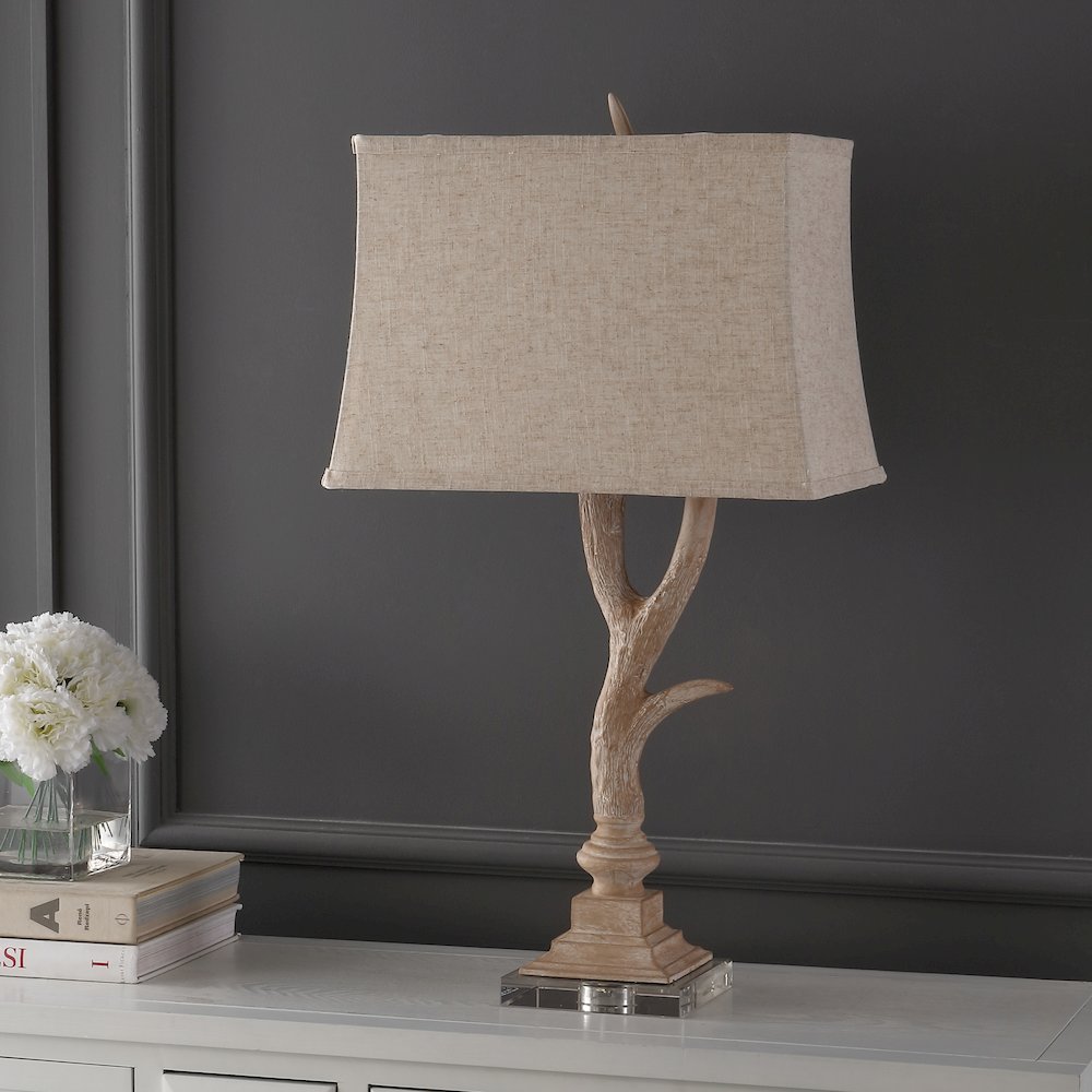 Antler Rustic Resin/Crystal Led Table Lamp. Picture 6