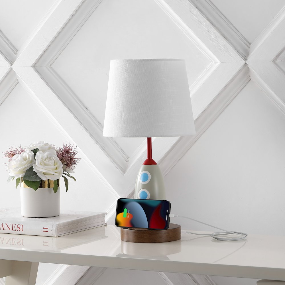 Houston Transitional Style Iron/Resin Rocket Led Kids' Table Lamp. Picture 1