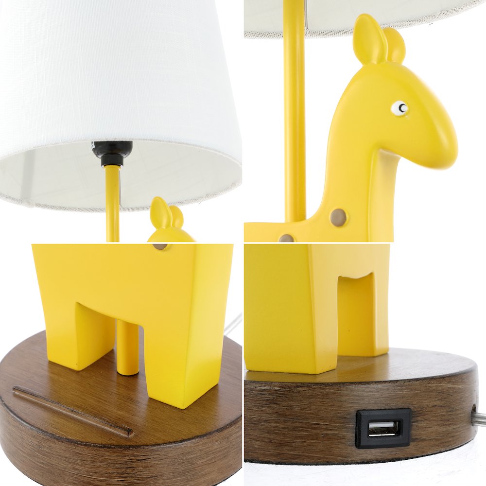 Sahara Mid-Century Vintage Iron/Resin Giraffe Led Kids' Table Lamp. Picture 3