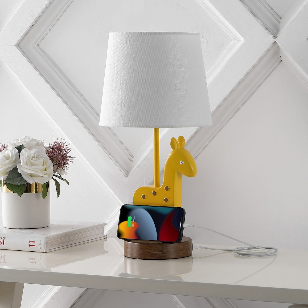 Sahara Mid-Century Vintage Iron/Resin Giraffe Led Kids' Table Lamp. Picture 1