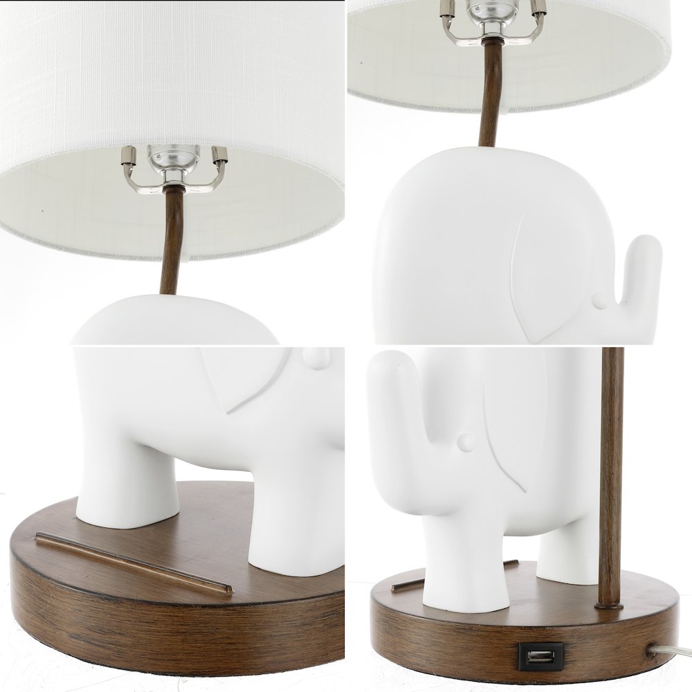 Ellie Bohemian Designer Iron/Resin Elephant Led Kids' Table Lamp. Picture 3