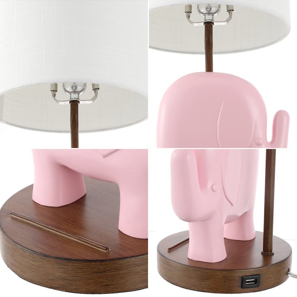 Ellie Bohemian Designer Iron/Resin Elephant Led Kids' Table Lamp. Picture 3