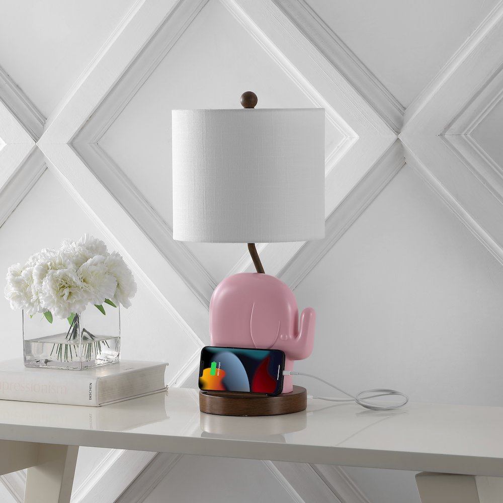 Ellie Bohemian Designer Iron/Resin Elephant Led Kids' Table Lamp. Picture 1