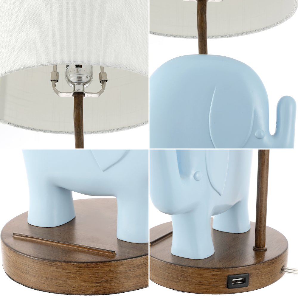 Ellie Bohemian Designer Iron/Resin Elephant Led Kids' Table Lamp. Picture 3