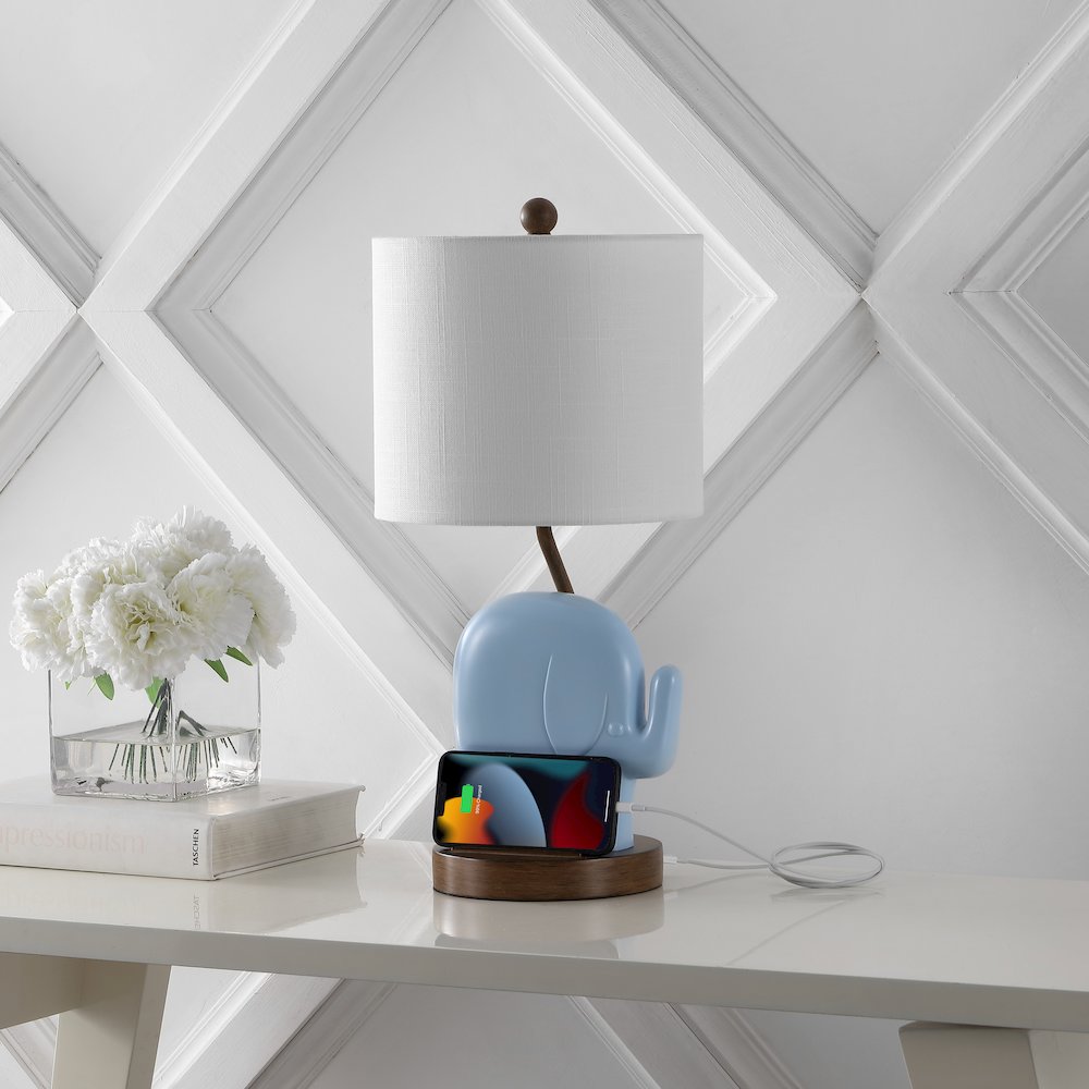 Ellie Bohemian Designer Iron/Resin Elephant Led Kids' Table Lamp. Picture 1