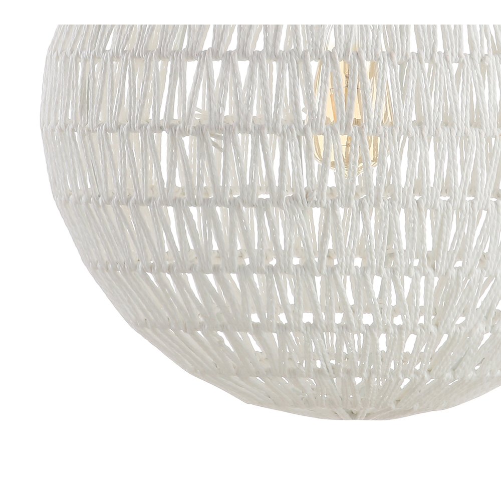 Luna Bohemian Modern Woven Rattaniron Led Pendant. Picture 3