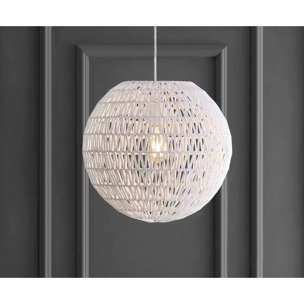 Luna Bohemian Modern Woven Rattaniron Led Pendant. Picture 9