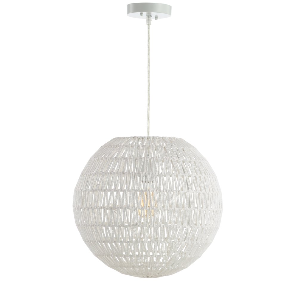 Luna Bohemian Modern Woven Rattaniron Led Pendant. Picture 2