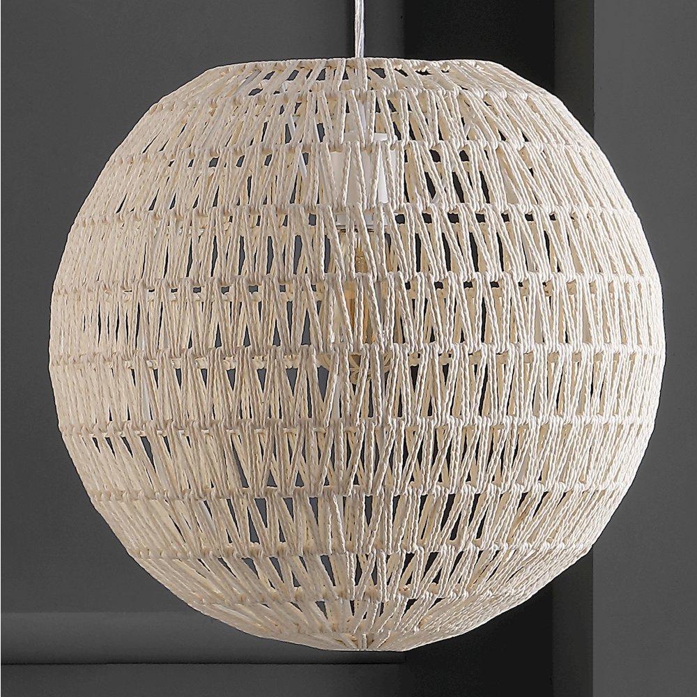 Luna Bohemian Modern Woven Rattaniron Led Pendant. Picture 6