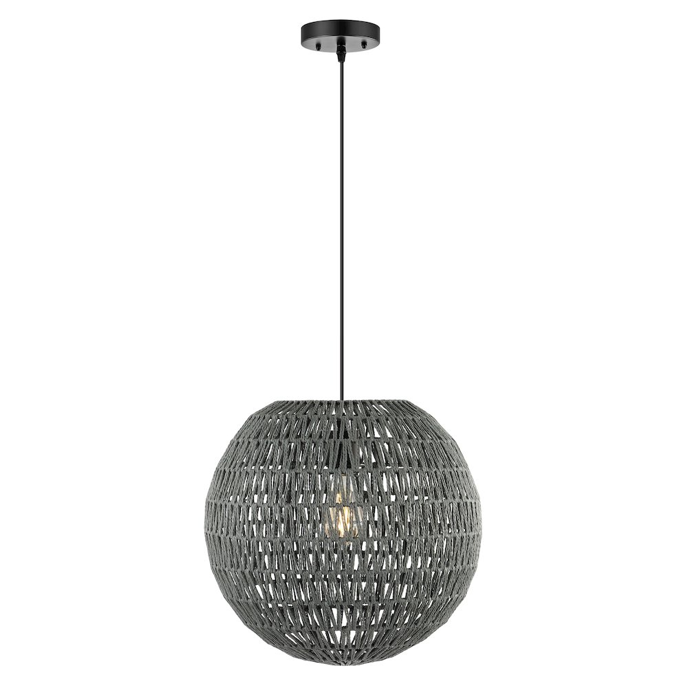 Luna Bohemian Modern Woven Rattaniron Led Pendant. Picture 7