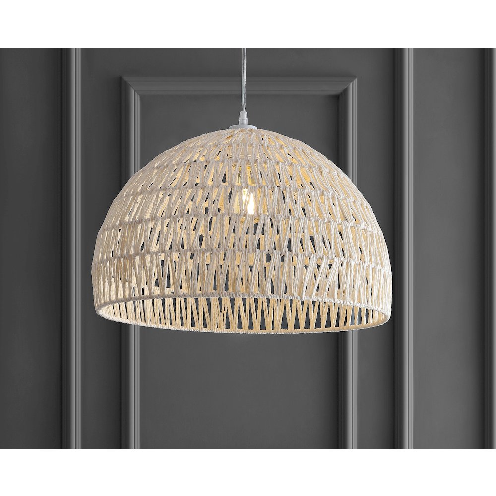 Campana Bohemian Modern Woven Rattaniron Led Pendant. Picture 9