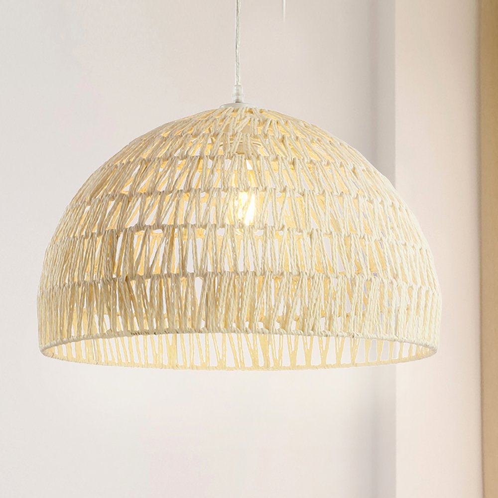 Campana Bohemian Modern Woven Rattaniron Led Pendant. Picture 10