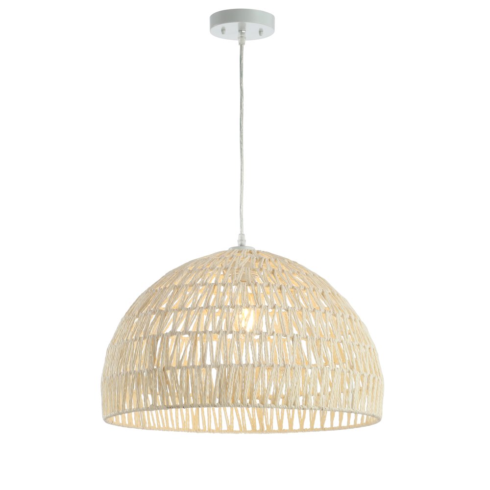 Campana Bohemian Modern Woven Rattaniron Led Pendant. Picture 1