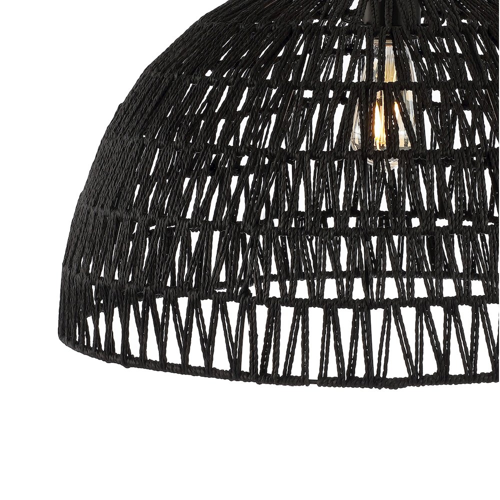 Campana Bohemian Modern Woven Rattaniron Led Pendant. Picture 2