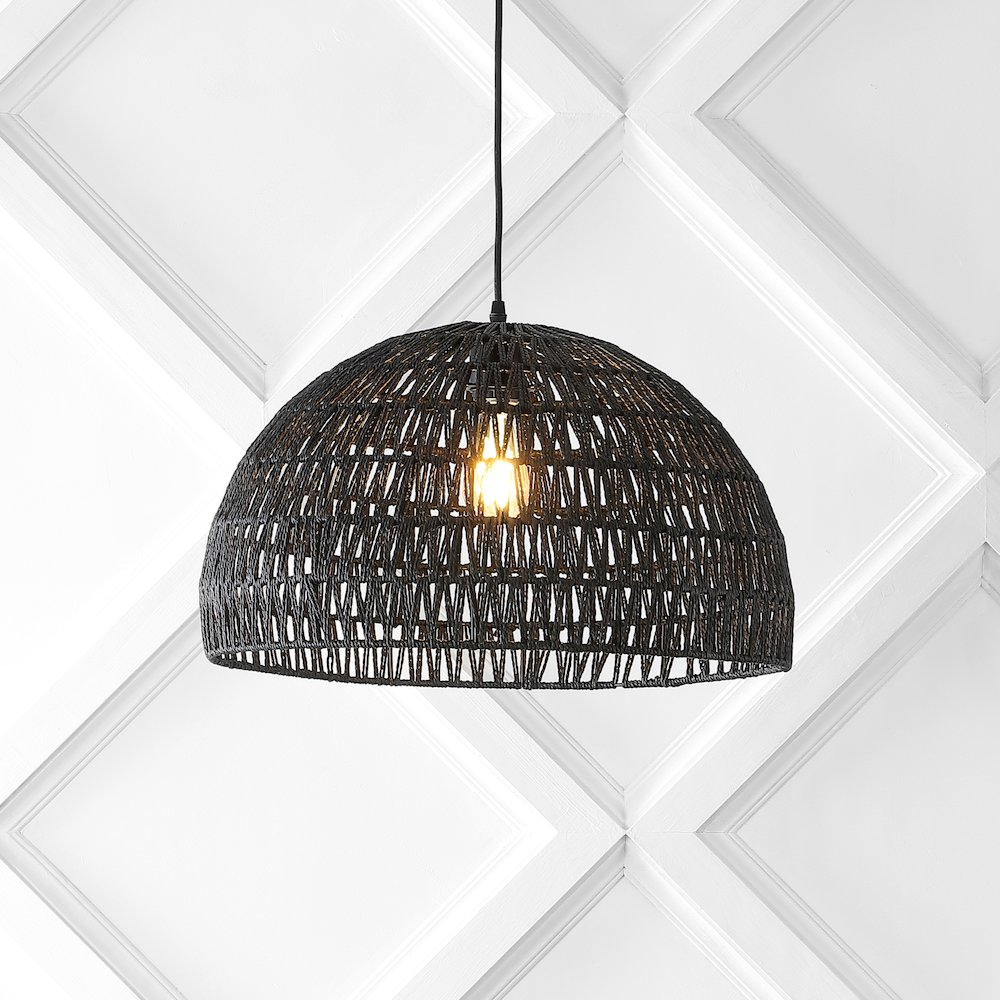 Campana Bohemian Modern Woven Rattaniron Led Pendant. Picture 8
