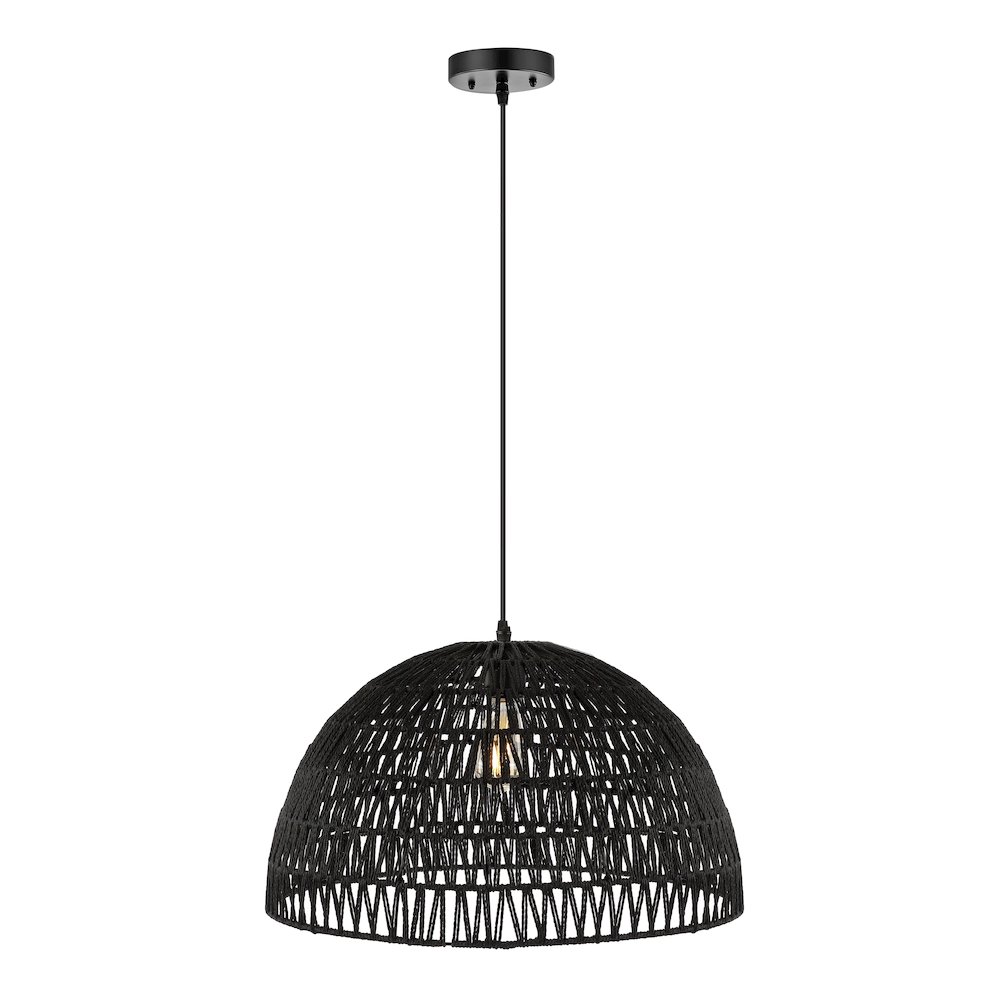 Campana Bohemian Modern Woven Rattaniron Led Pendant. Picture 7