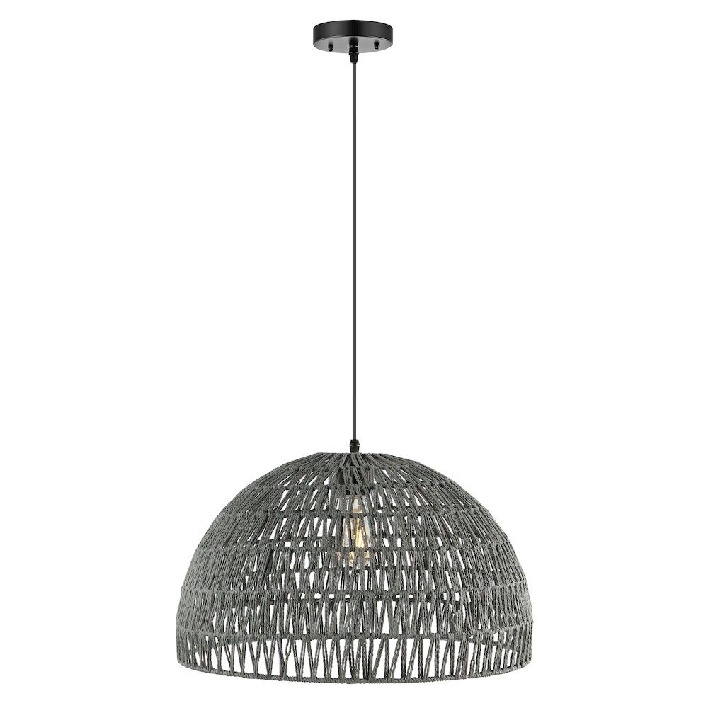 Campana Bohemian Modern Woven Rattaniron Led Pendant. Picture 7